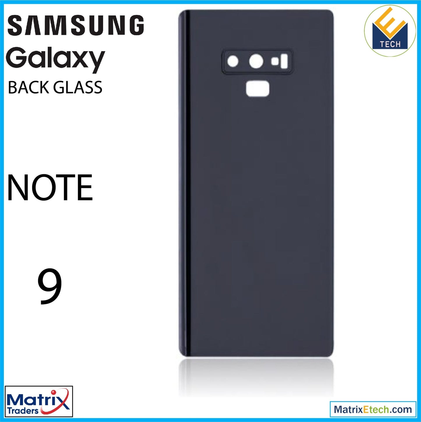 Samsung Galaxy Note 9 Back Cover Glass With Camera Lens (Aftermarket Plus) - Matrix Traders