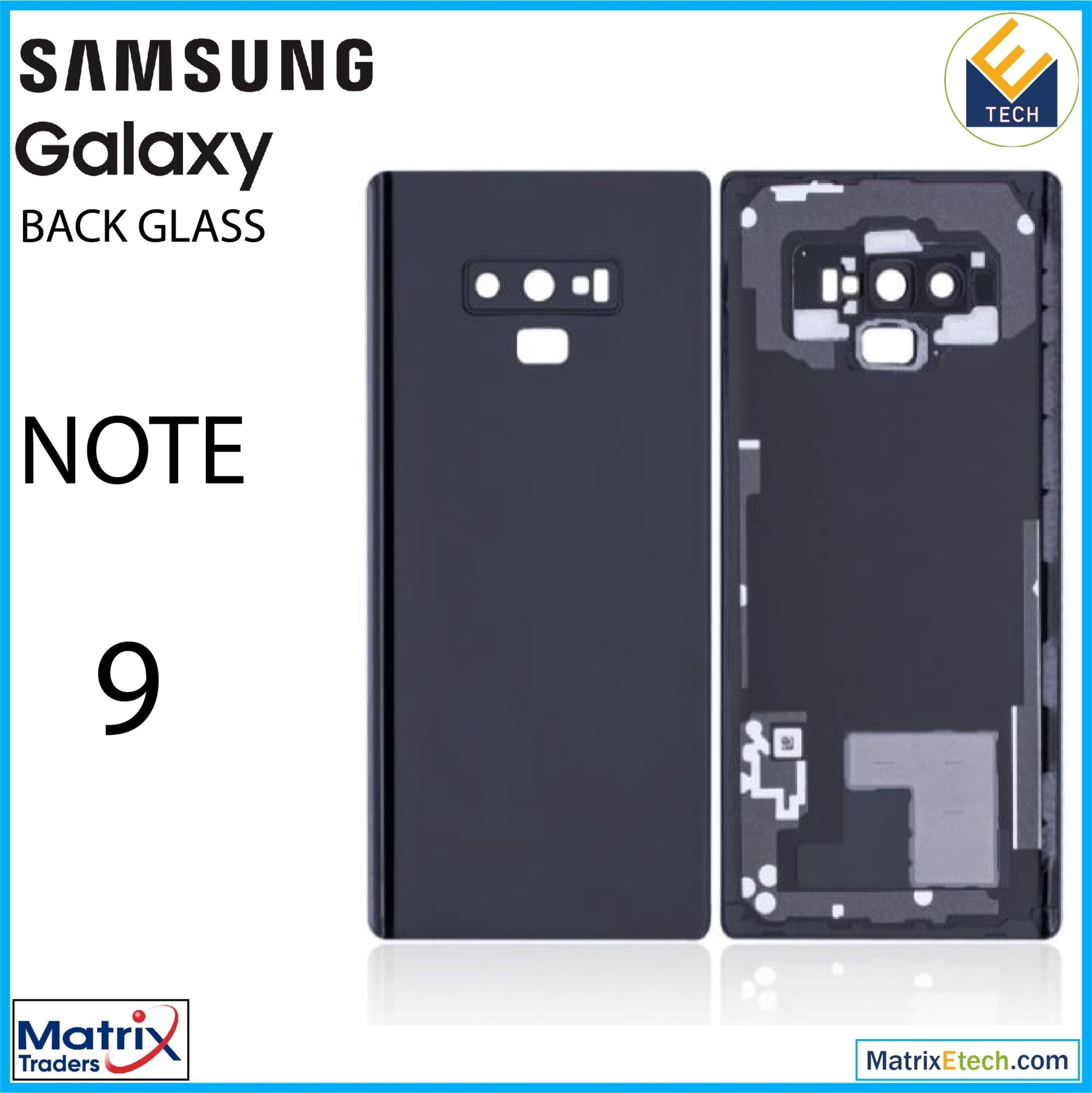 Samsung Galaxy Note 9 Back Cover Glass With Camera Lens (Service Pack) - Matrix Traders