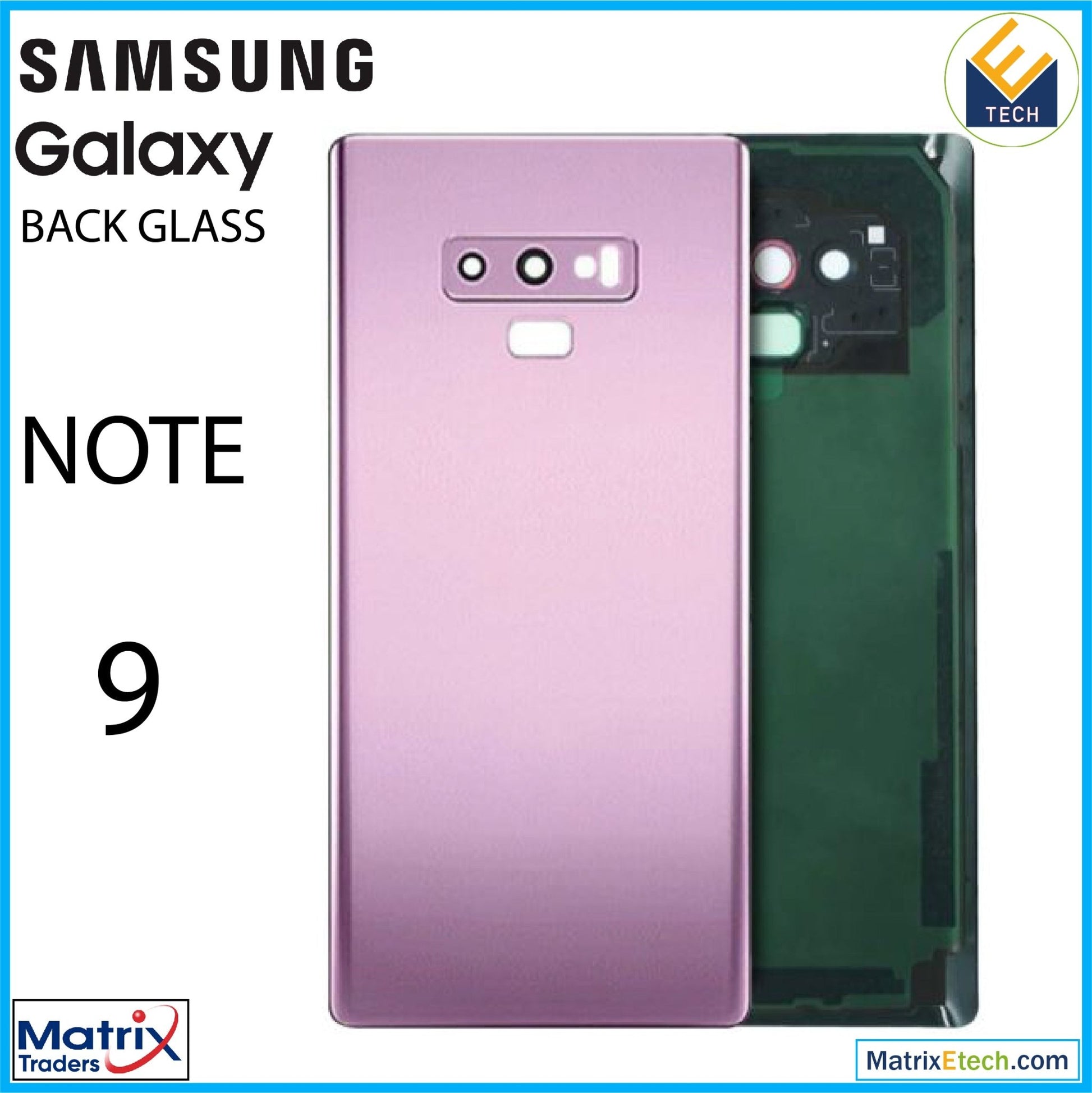 Samsung Galaxy Note 9 Back Cover Glass With Camera Lens (Service Pack) - Matrix Traders