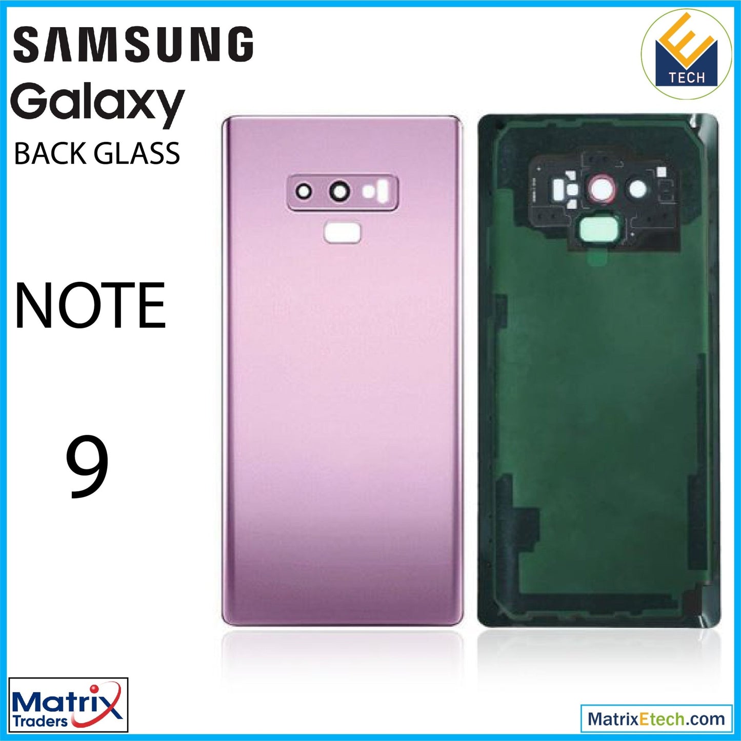 Samsung Galaxy Note 9 Back Cover Glass With Camera Lens (Service Pack) - Matrix Traders