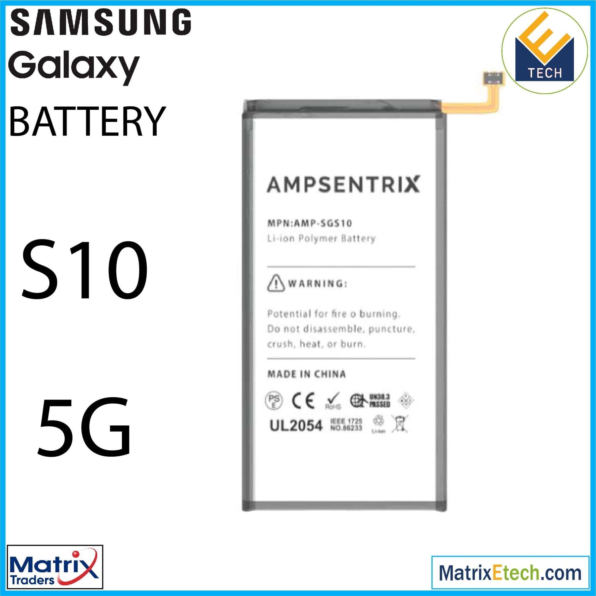 Samsung Galaxy S10 5G Replacement Battery (Pro) EB - BG977ABU - Matrix Traders