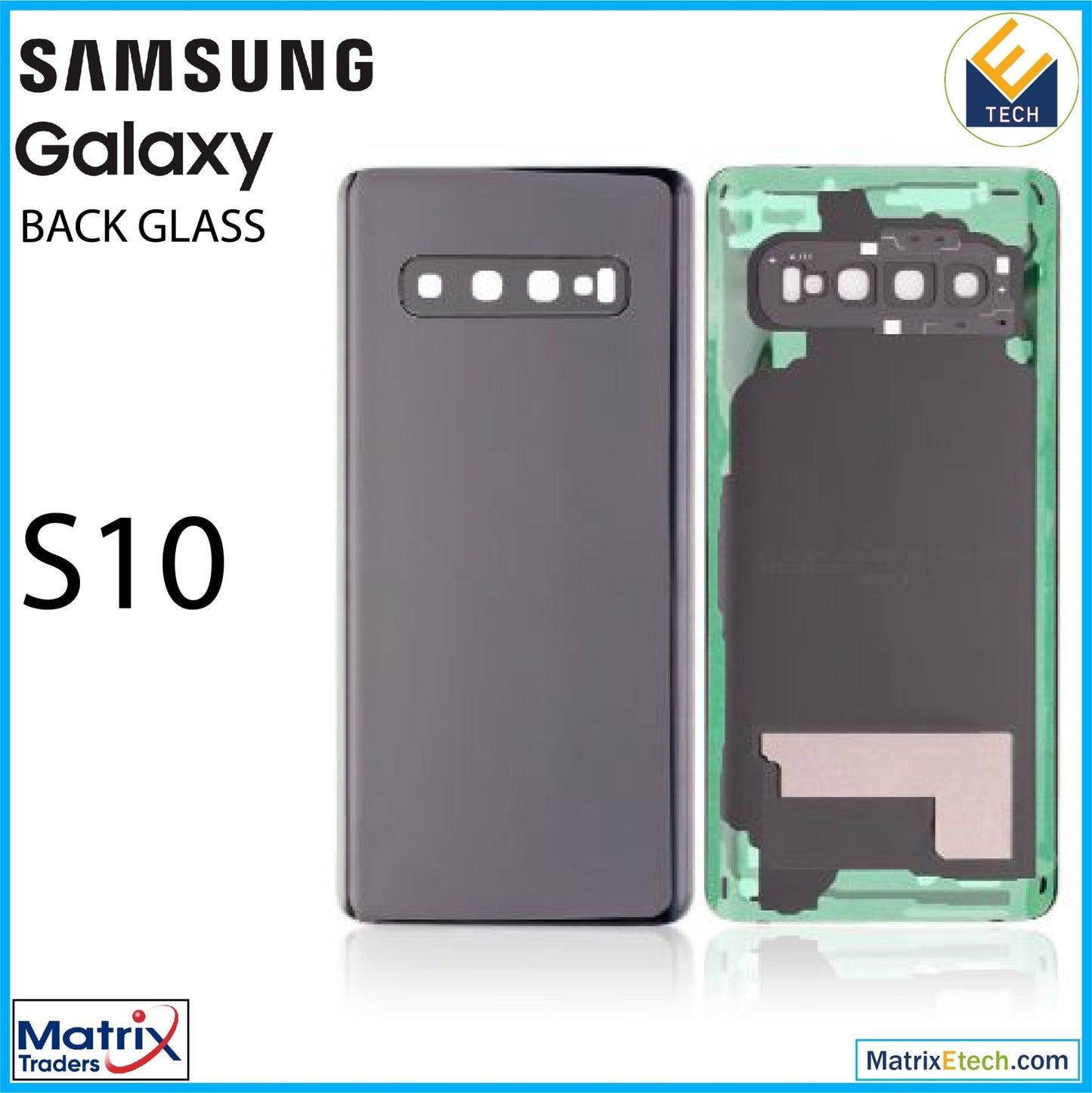 Samsung Galaxy S10 Back cover Glass With Camera Lens (Aftermarket Plus) - Matrix Traders