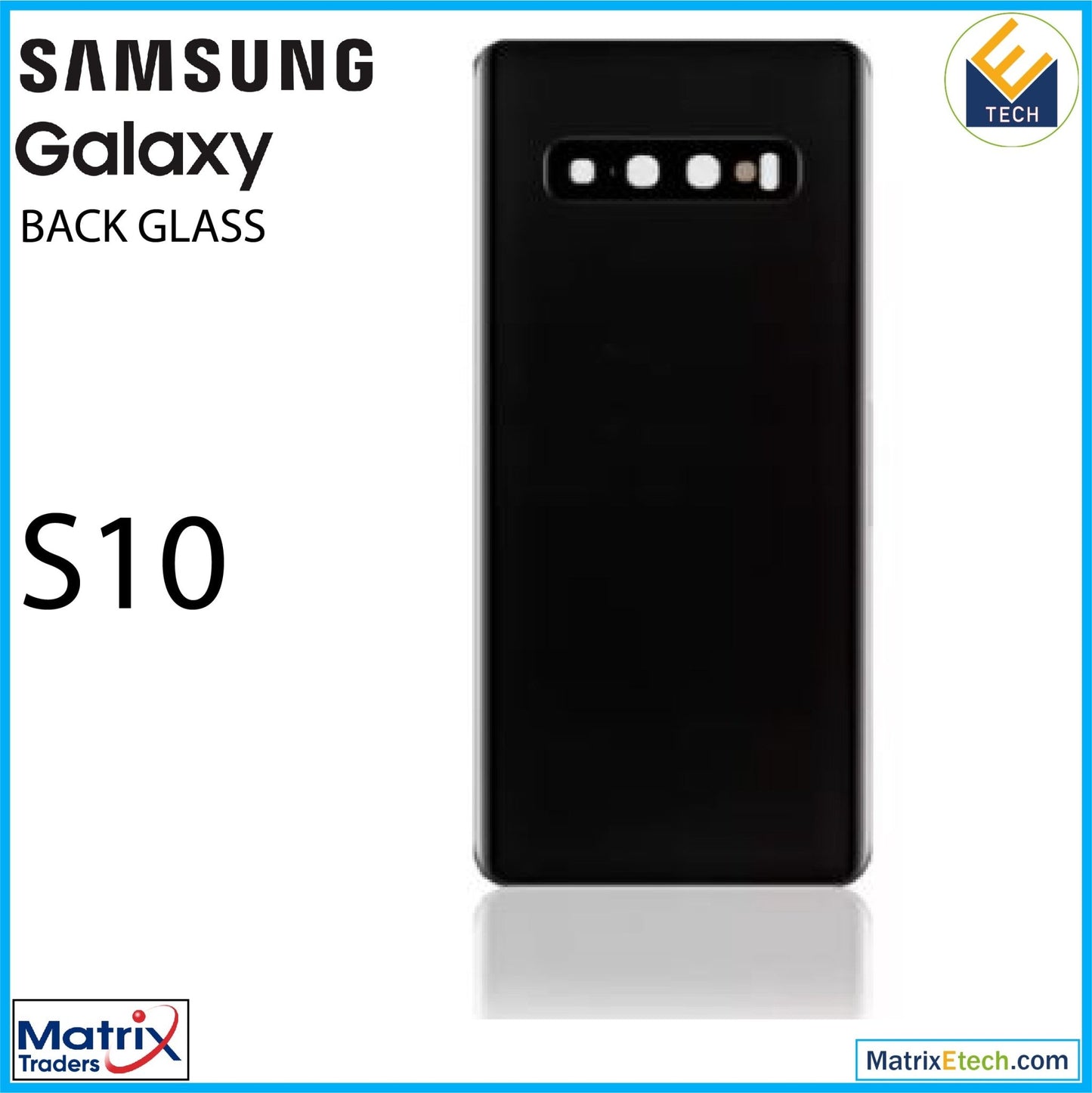 Samsung Galaxy S10 Back cover Glass With Camera Lens (Aftermarket Plus) - Matrix Traders