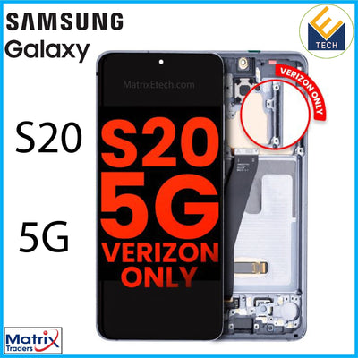 Samsung Galaxy S20 5G OLED Assembly With Frame (Verizon 5G UW Frame Only) - Matrix Traders