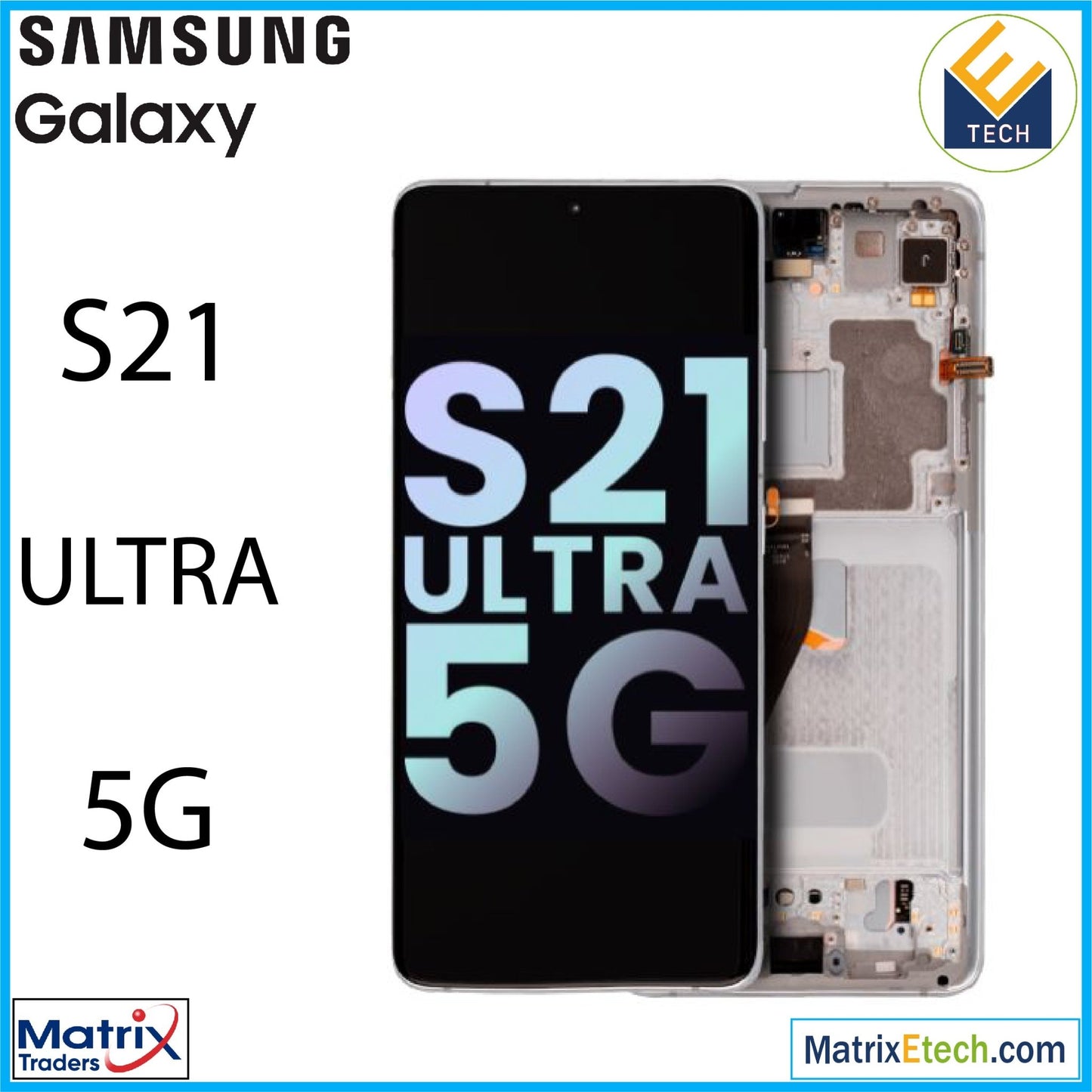 Samsung Galaxy S21 Ultra 5G OLED Assembly With Frame (Service Pack) - Matrix Traders