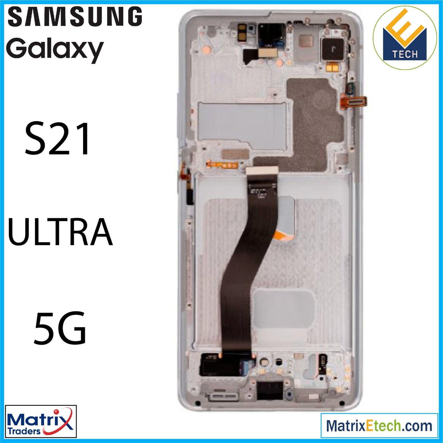 Samsung Galaxy S21 Ultra 5G OLED Assembly With Frame (Service Pack) - Matrix Traders