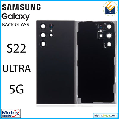 Samsung Galaxy S22 Ultra 5G Back Cover Glass With Camera Lens (Aftermarket Plus) - Matrix Traders