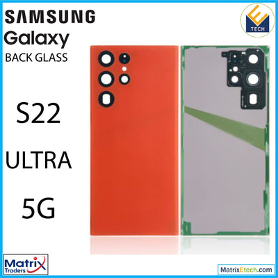 Samsung Galaxy S22 Ultra 5G Back Cover Glass With Camera Lens (Aftermarket Plus) - Matrix Traders