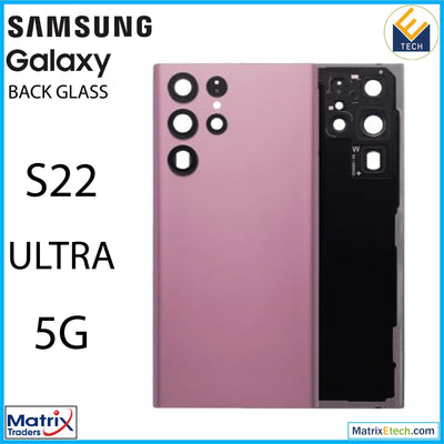 Samsung Galaxy S22 Ultra 5G Back Cover Glass With Camera Lens (Aftermarket Plus) - Matrix Traders