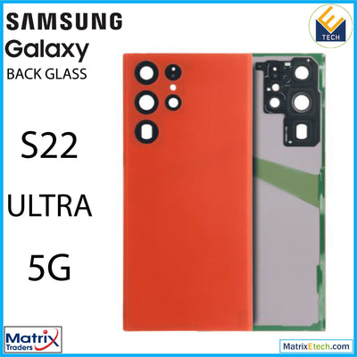 Samsung Galaxy S22 Ultra 5G Back Cover Glass With Camera Lens (Aftermarket Plus) - Matrix Traders