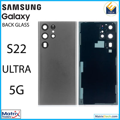 Samsung Galaxy S22 Ultra 5G Back Cover Glass With Camera Lens (Aftermarket Plus) - Matrix Traders