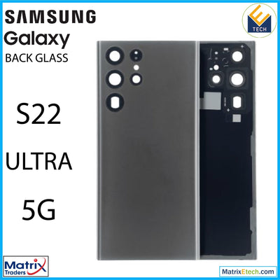 Samsung Galaxy S22 Ultra 5G Back Cover Glass With Camera Lens (Aftermarket Plus) - Matrix Traders