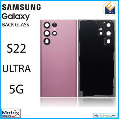 Samsung Galaxy S22 Ultra 5G Back Cover Glass With Camera Lens (Aftermarket Plus) - Matrix Traders