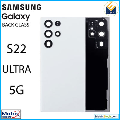 Samsung Galaxy S22 Ultra 5G Back Cover Glass With Camera Lens (Aftermarket Plus) - Matrix Traders