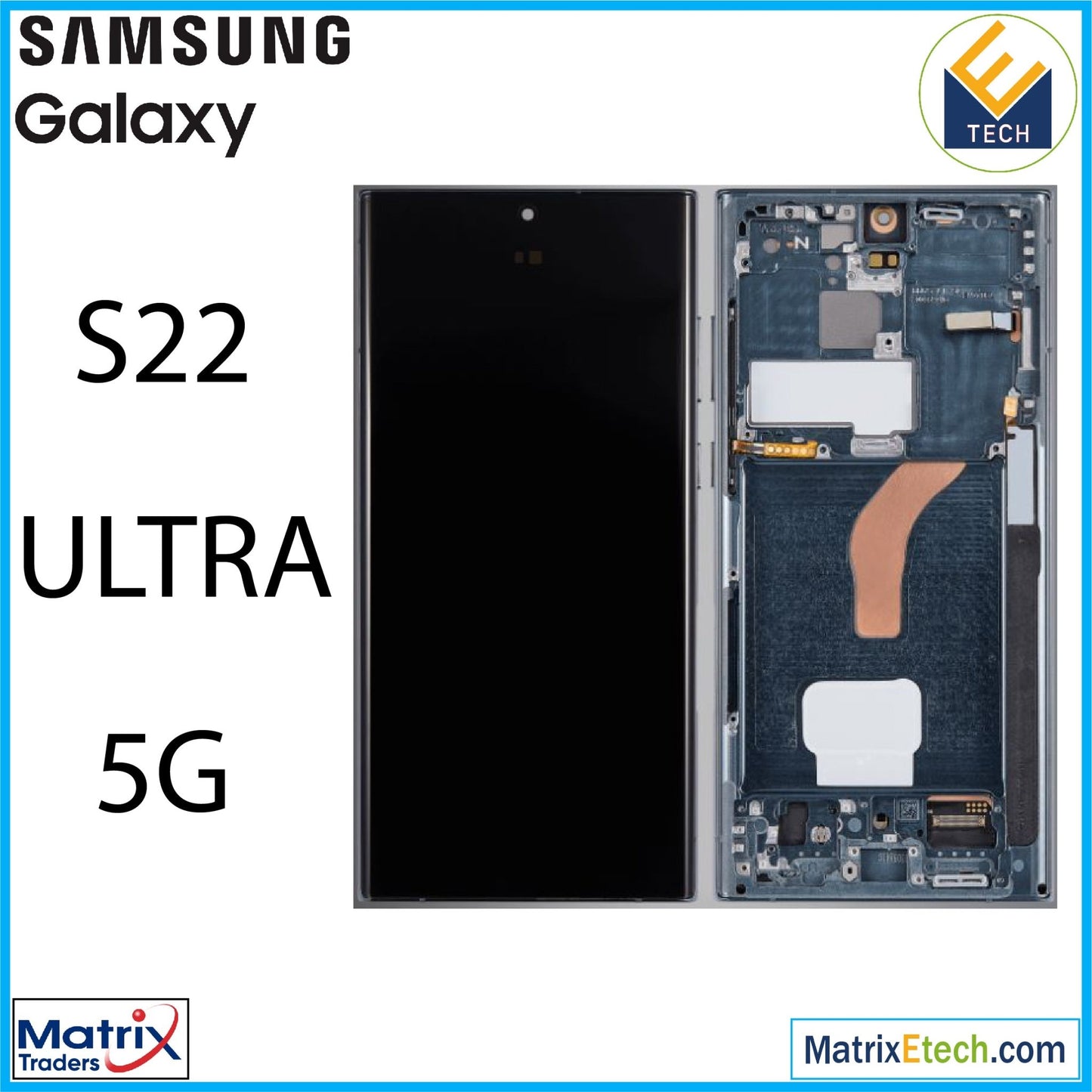 Samsung Galaxy S22 Ultra 5G OLED Assembly With Frame (Service Pack) - Matrix Traders