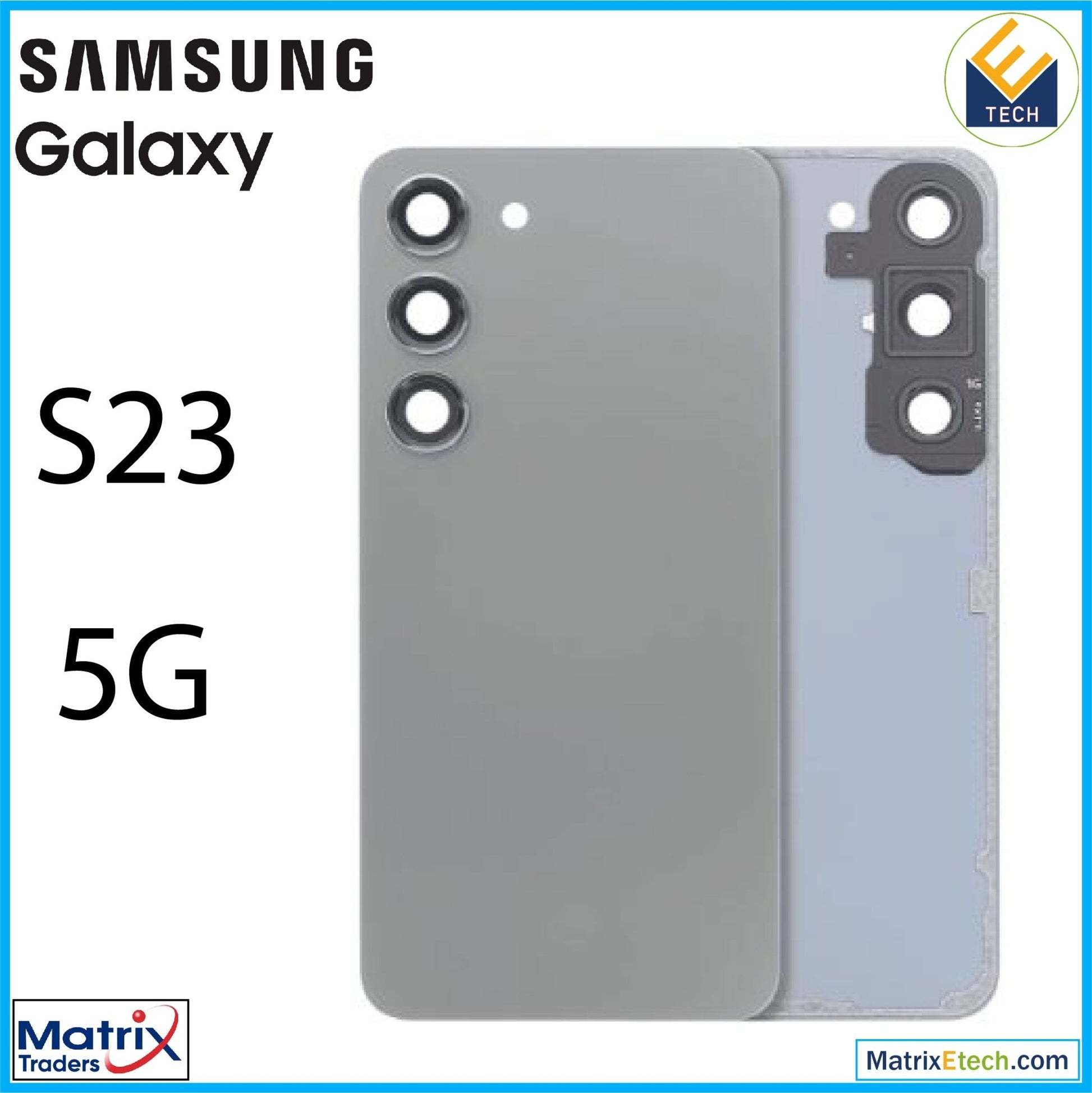 Samsung Galaxy S23 5G Back Cover Glass With Camera Lens (Aftermarket Plus) - Matrix Traders