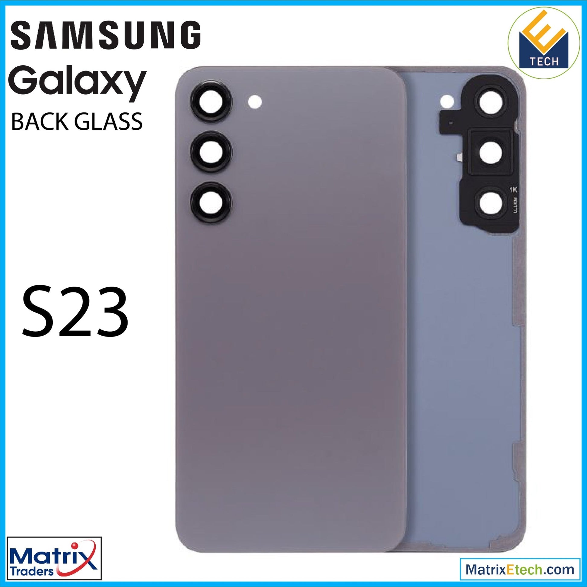 Samsung Galaxy S23 5G Back Cover Glass With Camera Lens (Service Pack) - Matrix Traders