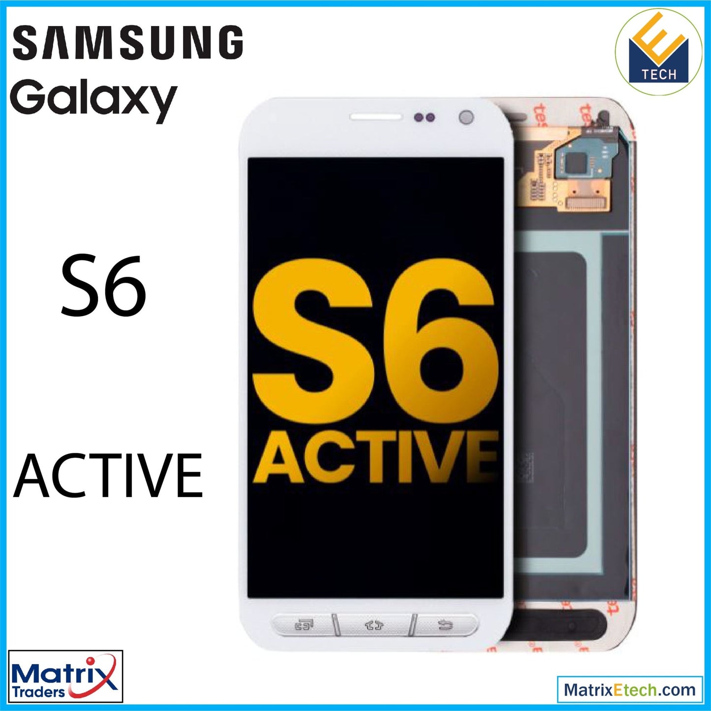 Samsung Galaxy S6 Active OLED Assembly Without Frame (Refurbished) - Matrix Traders