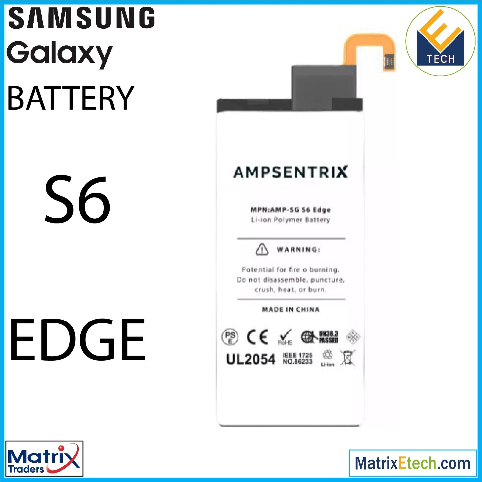 Samsung Galaxy S6 Edge Replacement Battery (Pro) EB - BG925ABE - Matrix Traders