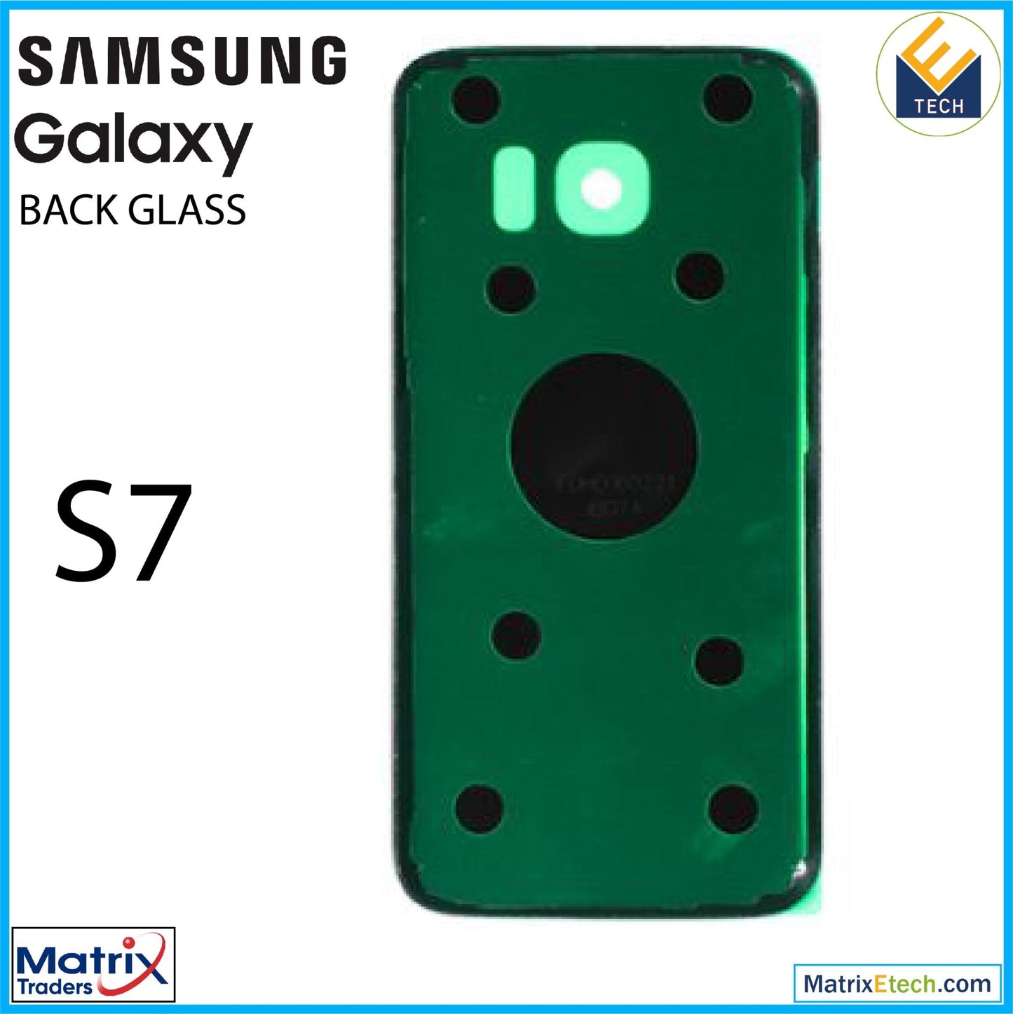 Samsung Galaxy S7 Back Cover Glass With Camera Lens (Aftermarket Plus) - Matrix Traders