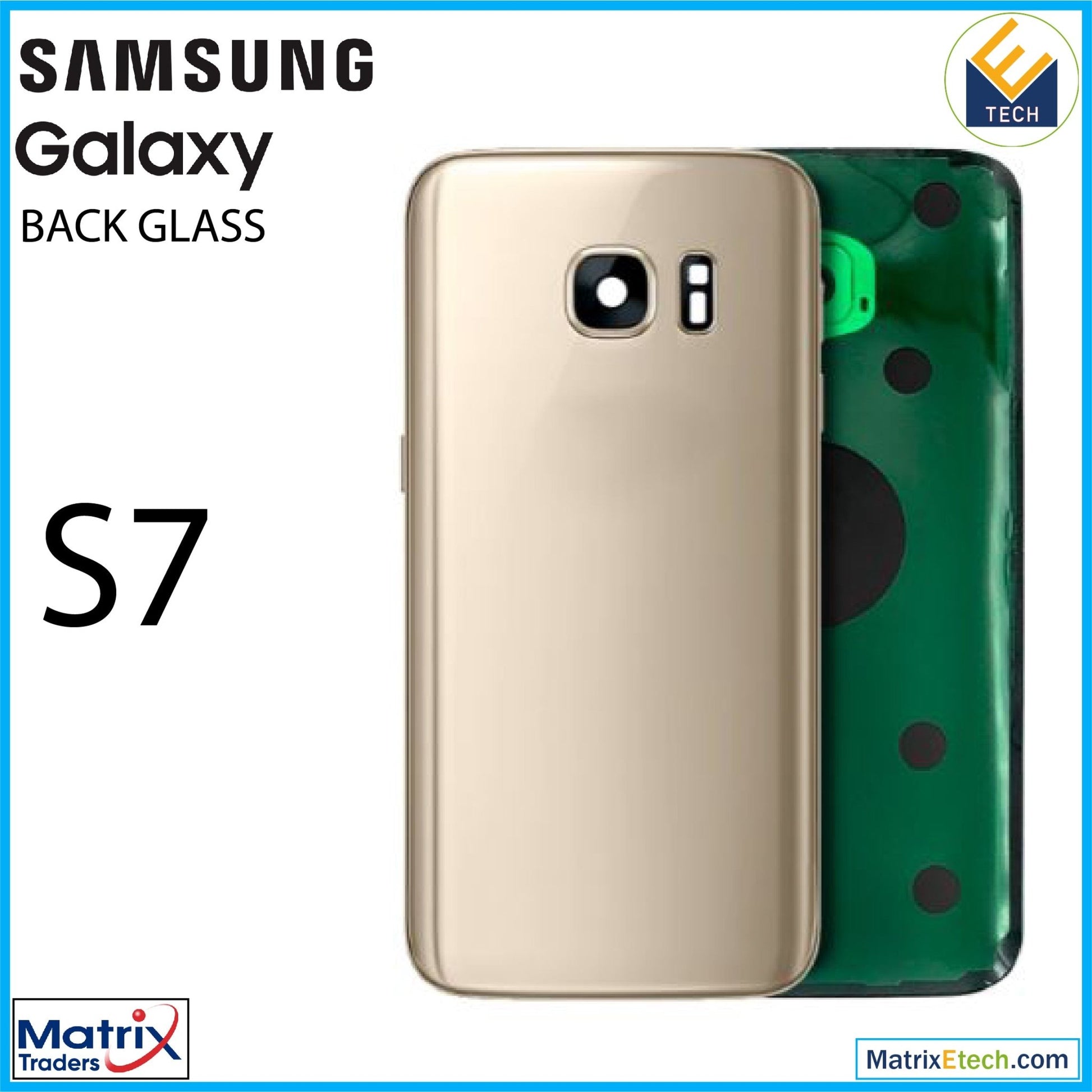 Samsung Galaxy S7 Back Cover Glass With Camera Lens (Service Pack) - Matrix Traders