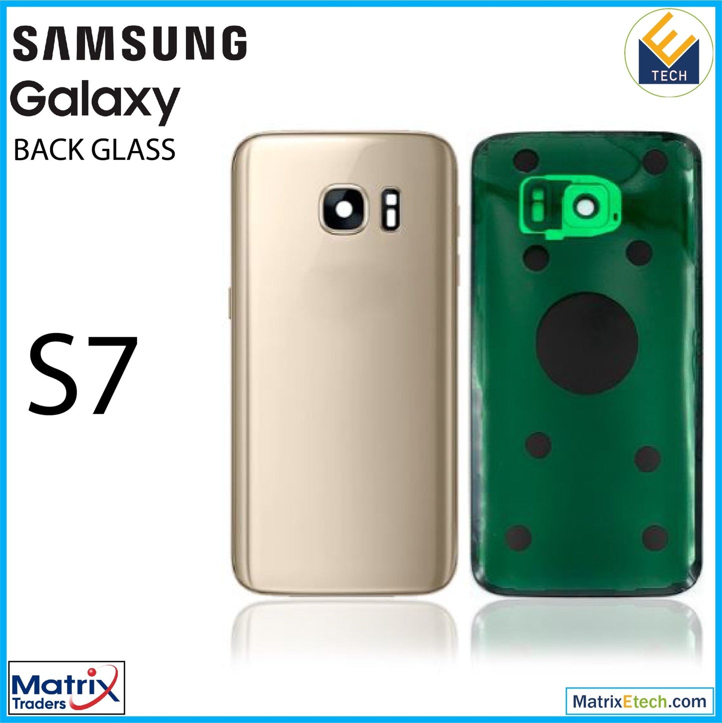 Samsung Galaxy S7 Back Cover Glass With Camera Lens (Service Pack) - Matrix Traders