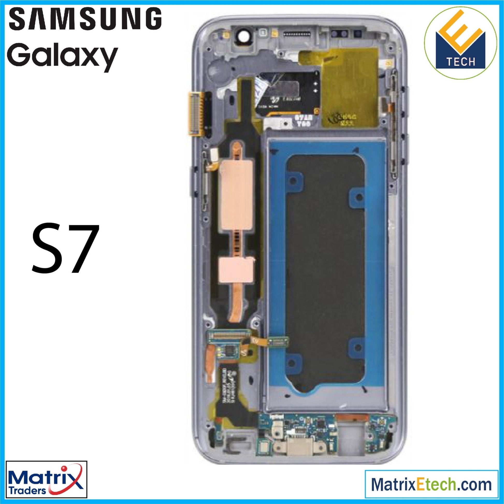 Samsung Galaxy S7 OLED Assembly With Frame (Blemish Grade A) - Matrix Traders