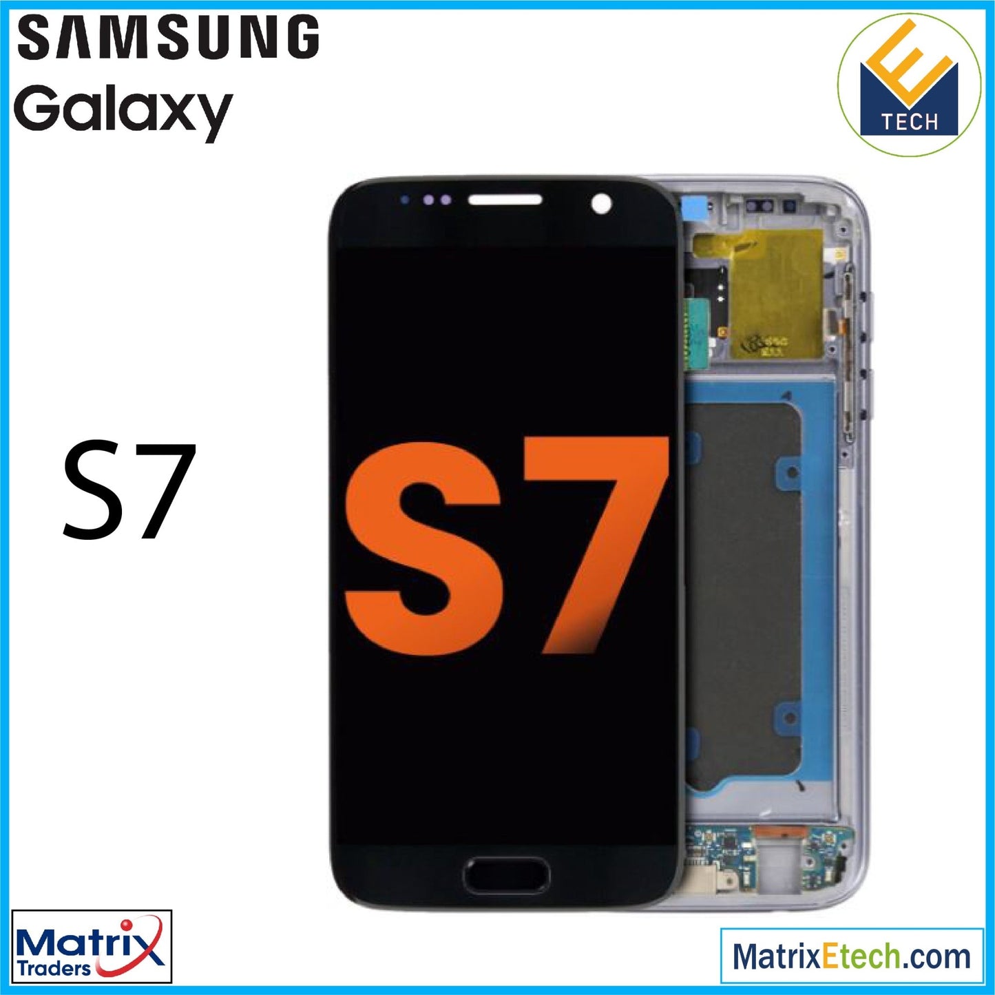 Samsung Galaxy S7 OLED Assembly With Frame (Blemish Grade A) - Matrix Traders