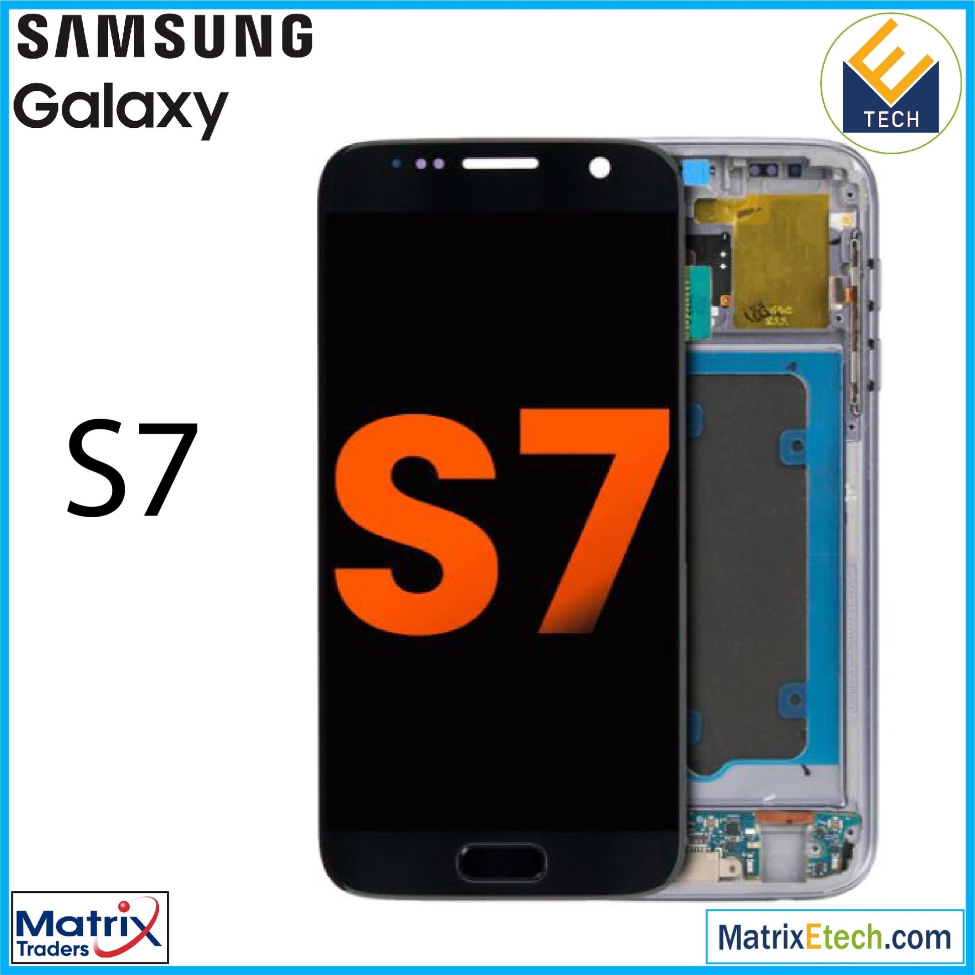 Samsung Galaxy S7 OLED Assembly With Frame (Blemish Grade D) - Matrix Traders