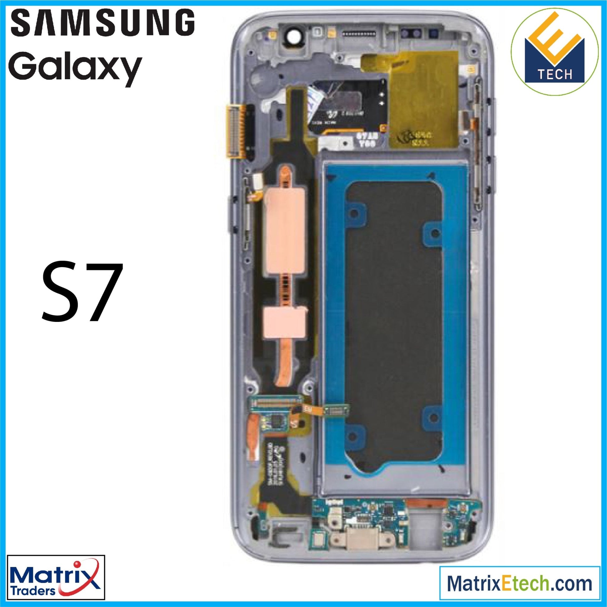 Samsung Galaxy S7 OLED Assembly With Frame (Blemish Grade D) - Matrix Traders