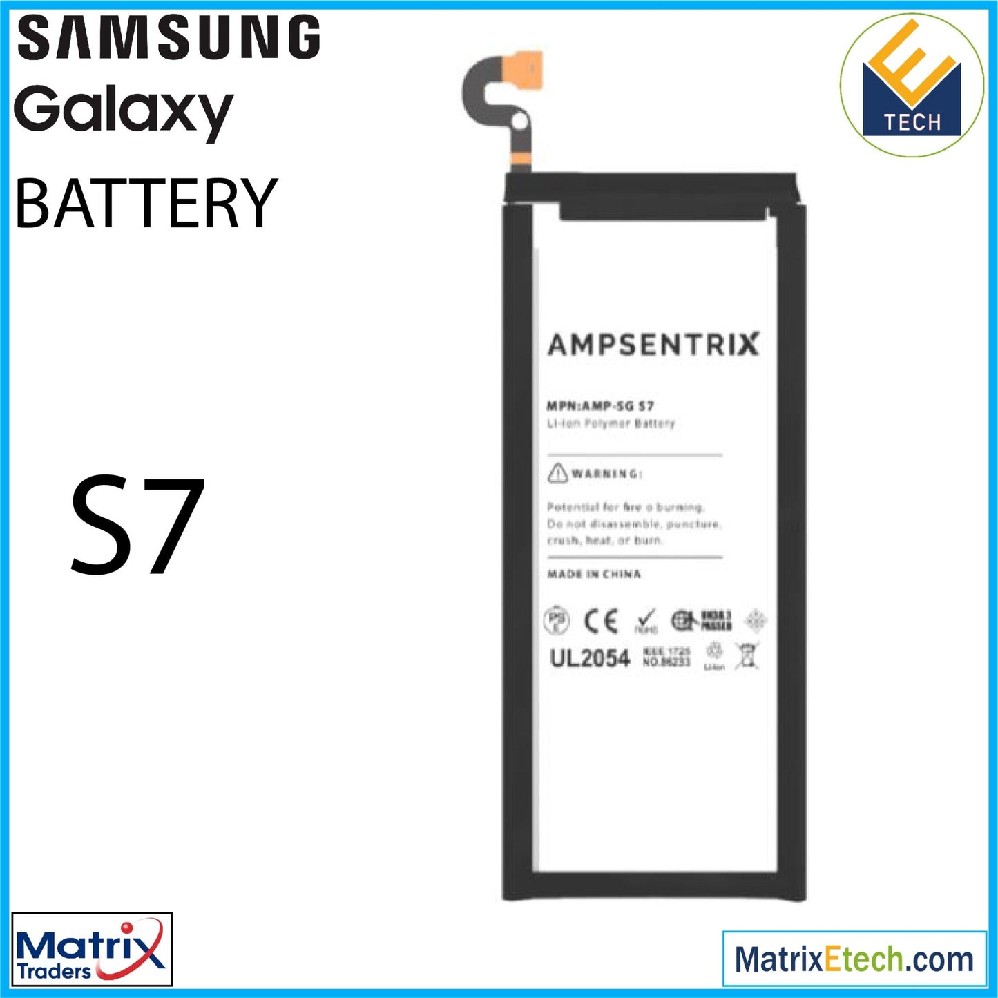 Samsung Galaxy S7 Replacement Battery (Pro) EB - BG930ABE - Matrix Traders